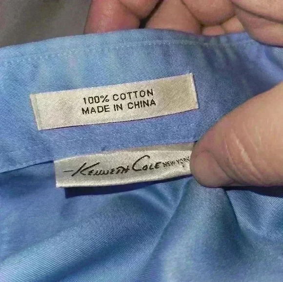 Kenneth Cole Mens Button Up Dress Shirt Size 17  34/35 - Picture 7 of 12